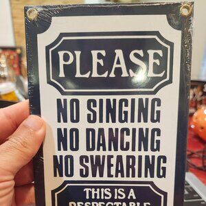 New Ande Rooney Porcelain Please Respectable House Sign 1986